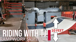 6 year old TJ, drops into 10ft quarter pipe, at RAMPWORX skate park   🛴