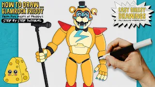 How to Draw GLAMROCK FREDDY 🤘🐻 (Five Nights at Freddy's) | Easy Step-By-Step Drawing Tutorial