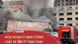 Tin nóng 24h mới nhất Cháy xưởng in ở Định Công, hàng loạt xe tiền tỷ tháo chạy