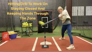 Hitting Drill To Work On Staying Closed and Keeping Hands Through The Zone