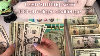 CASH STUFFING $555 ✨ | 100 ENVELOPE CHALLENGE | CatBudgets