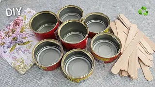 INCREDIBLE ! Look at how beautiful the Tin cans transforming. Home decor idea - Recycling craft