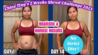 I did Chloe Ting’s 2 Week Shred Challenge 2021 | No Strict Diet ! | Realistic & Honest Results