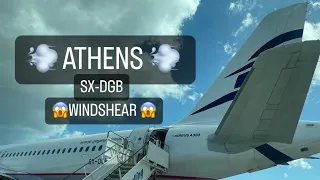 AEGEAN A320 😳 WIND-SHEAR LANDING AT ATHENS (12/03/24)