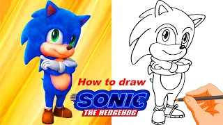 How to draw SONIC BABY the hedgehog movie (2020) Coloring pages for children Step by step tutorial