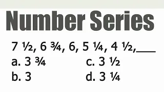 Fraction Number Series | 7 1/2, 6 3/4, 6, 5 1/4, 4 1/2, ?