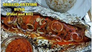 The Best Grilled CATFISH SUYA || Homemade grilled catfish suya (point and kill)