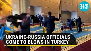 Ukrainian MP rains punches on Russian Diplomat | Watch ugly brawl at Black Sea meet in Turkey