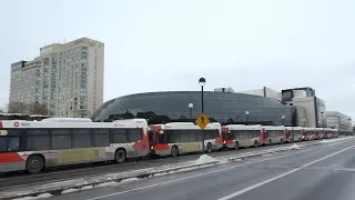 OC Transpo: Staging of Buses for Route S1 During the PM Rush Hour (Jan 21 and 27, 2020)