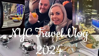 New York VLOG 2024 Travel Day- VirginPremium- New Yorker Hotel room & TikTok diner! #nyc