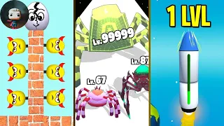 Draw To Smash Vs Spider Insect Evolution Run Vs Recharge Rocket 3D