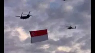 NDP 2007 Singapore Flag flying across the sky