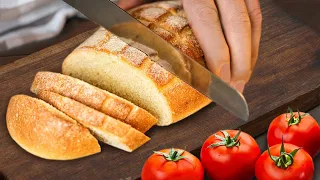 New breakfast in 5 minutes! I’ve never tasted such delicious bread with tomatoes!