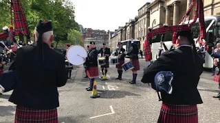 The Scots Guards Association Pipes and Drums in RBLS F40 Parade – Edinburgh Scotland