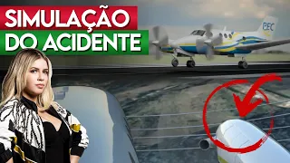 Simulação do acidente de avião de Marília Mendonça em Caratinga-MG
