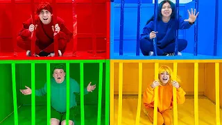 One Color Only for 24 Hours Challenge in Jail | Red Vs Blue Vs Green Vs Yellow Funny Situations