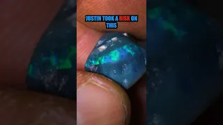 This uncut gem cut so nice I added it to my personal collection #blackopal #opal #gemstone