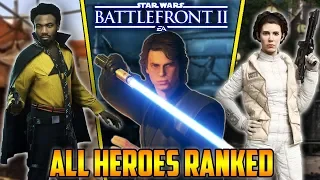 UPDATED - ALL HEROES RANKED From Worst To Best! Star Wars Battlefront 2