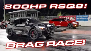 800HP POORUS! * Audi RSQ8 vs Lamborghini Urus & Tesla Model X P100D Drag Race