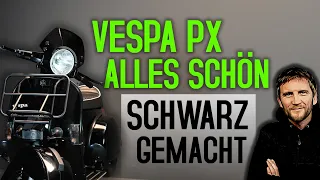 Vespa PX. Alles schwarz gemacht. Einfach / Schlicht / Schwarz!