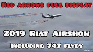 RIAT AIRSHOW 2019 - RED ARROWS DISPLAY (BRITISH AIRWAYS 747 FLY BY)