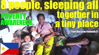 Filipina Lady Has 6 Children and They Sleep in a Tiny Place All Together. Poverty in Philippines. PH