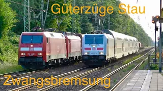 Zug und güterzug in Hämelerwald - Güterzüge stau, Zwangsbremsung und viel mehr.