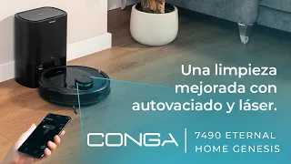 Robot Aspirador Conga 7490 Eternal Home X Treme con navegación láser y base de autovaciado.