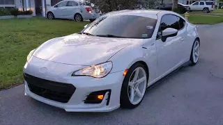 BRZ FRS 86 225/40 R18 x8.5 before and after 1 inch drop