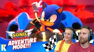 Team SONIC Racing TAG TEAM! (DadCity & Little Flash Play ADVENTURE MODE) | K-City GAMING