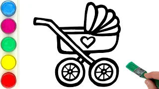 Stroller Drawing, Painting, Coloring for Kids and Toddlers | Let's Draw Stuff Together