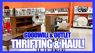 COME THRIFT WITH ME & See My HAUL! GOODWILL & OUTLET Thrifting for VINTAGE & Home Decor!