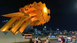 4K Vietnam Night Walking Tour - Da Nang Dragon Bridge & Han River at Evening