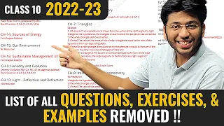 Class 10 2022-23: List of All Questions, Exercises and Examples Removed | Class 10 Latest Syllabus