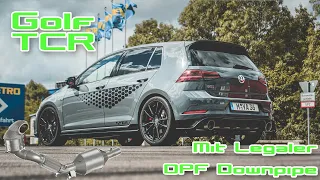 Golf 7 GTI TCR mit der HJS OPF Downpipe und 3,5zoll Klappenanlage NGM mit TÜV!