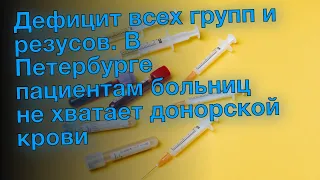 Дефицит всех групп и резусов. В Петербурге пациентам больниц не хватает донорской крови