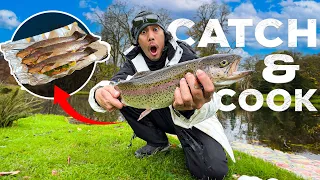 First Time FLY FISHING | Catch and Cook Rainbow Trout in London