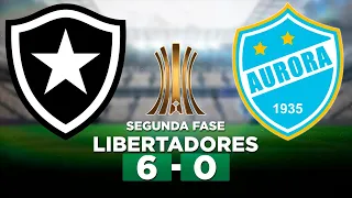 BOTAFOGO 6 x 0 AURORA Libertadores 2024 Segunda Fase | Narração