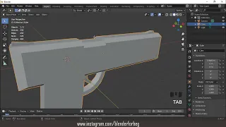 BLENDER dasturida qurol modeli