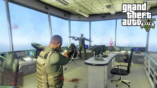 GTA 5 - Merryweather Security VS FORT ZANCUDO 5 Star Cop Battle (GTA V Funny Moments)