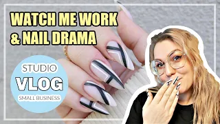 NAIL STUDIO VLOG #21 | Watch me work & nail drama!! 😡