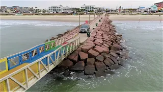 Fishing the Jetty Rocks, 61st Pier, Galveston