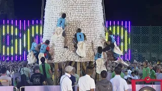 Annual bun tower climb in Hong Kong