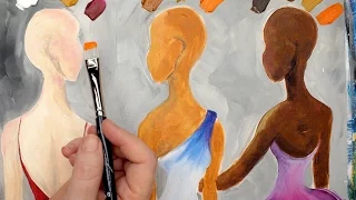 EASY method how to Mix 3 Skin tones in acrylic painting Quick Quest | TheArtSherpa