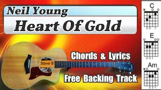 🎸  Heart of gold -  Neil Young - Cover - Free Backing Track -Chords and Lyrics #shorts