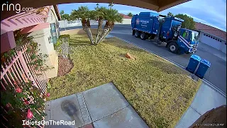 Republic Services trash truck takes out safety bollard and refuses to replace it (Las Vegas)