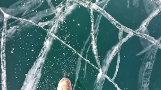 Walking on Ice. Lake Baikal.