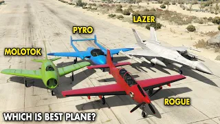 GTA 5 ONLINE WHICH IS BEST PLANE: MOLOTOK VS PYRO VS LAZER VS ROGUE