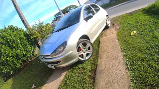 MEU PEUGEOT 206 FICOU ASSIM COM A NOVA COR DAS RODAS