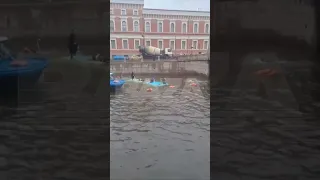 В ПЕТЕРБУРГЕ В ВОДУ МОЙКИ УПАЛ АВТОБУС